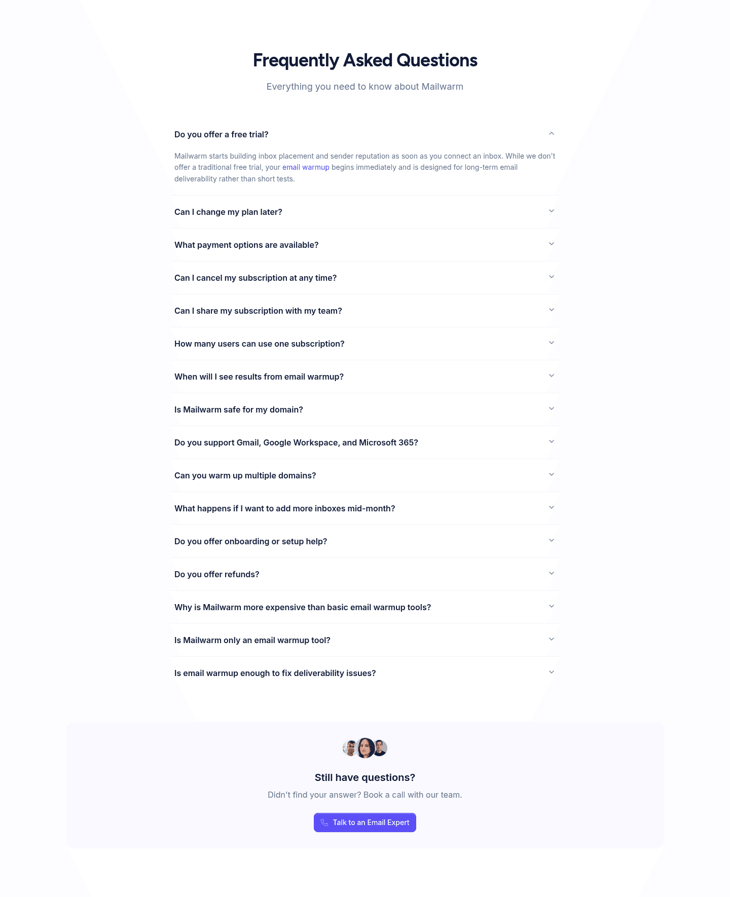 Mailwarm Faq