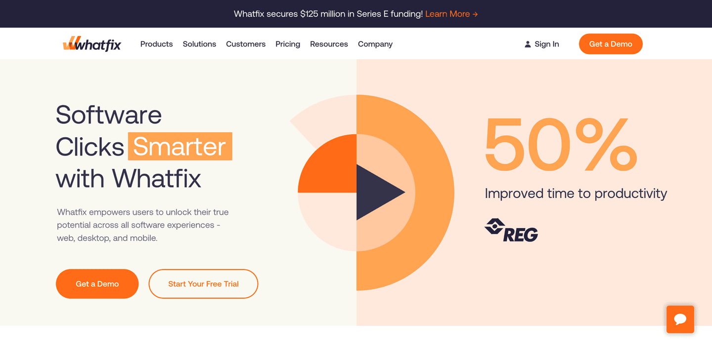 Whatfix hero section
