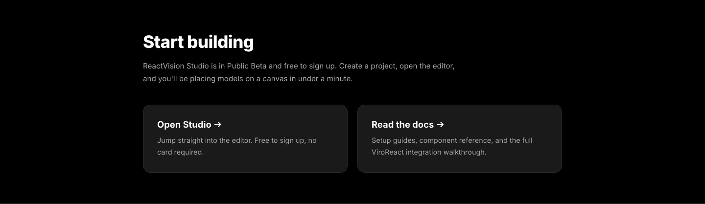ReactVision Studio Cta