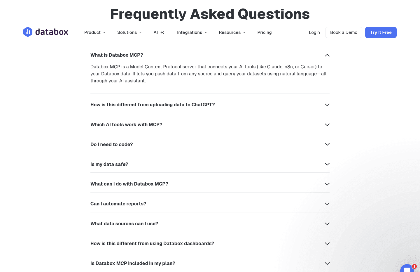 Databox MCP Faq