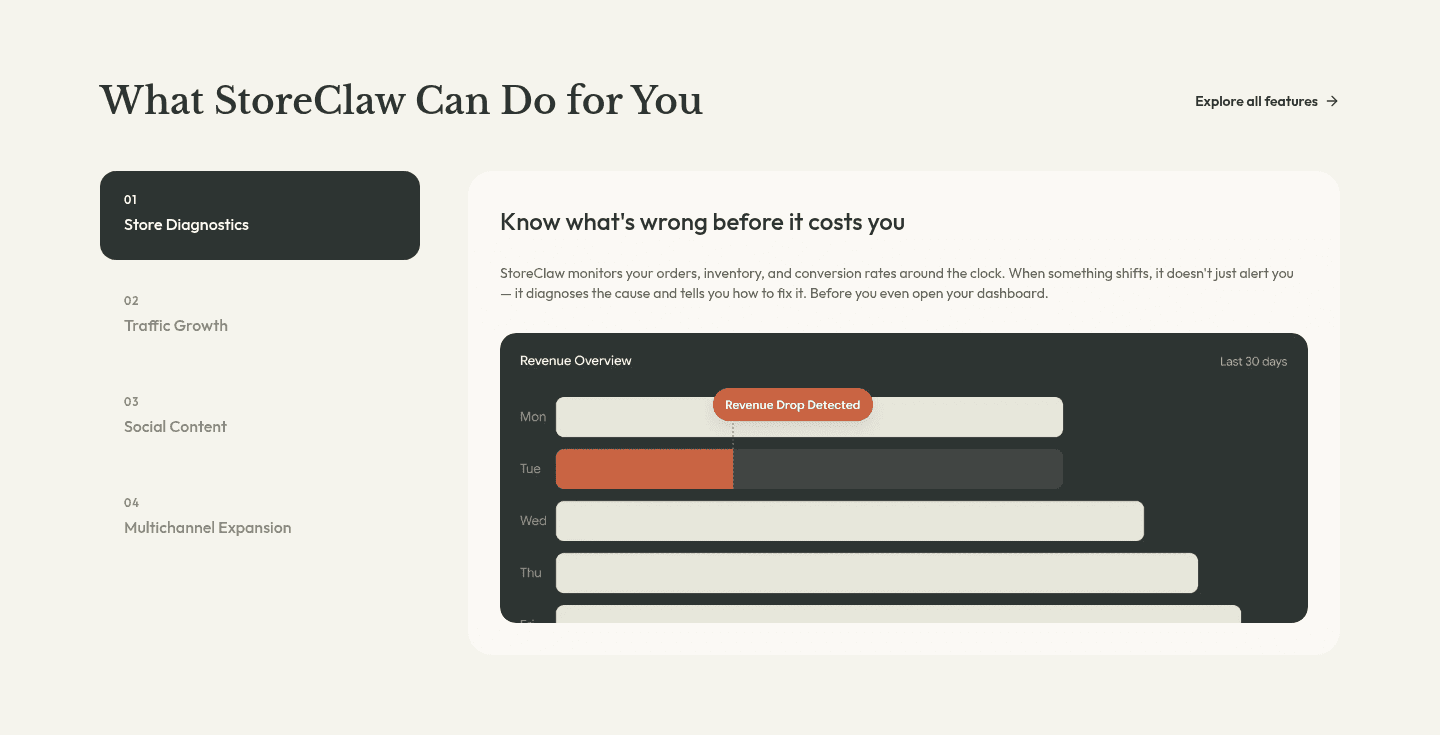 StoreClaw Features