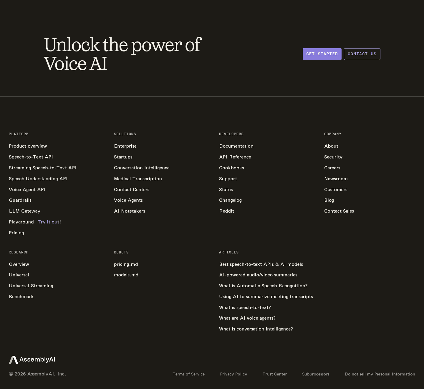 Assemblyai Footer
