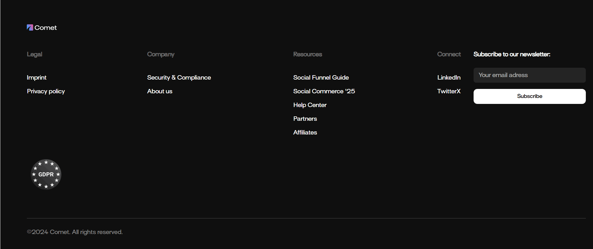 Comet Rocks Footer