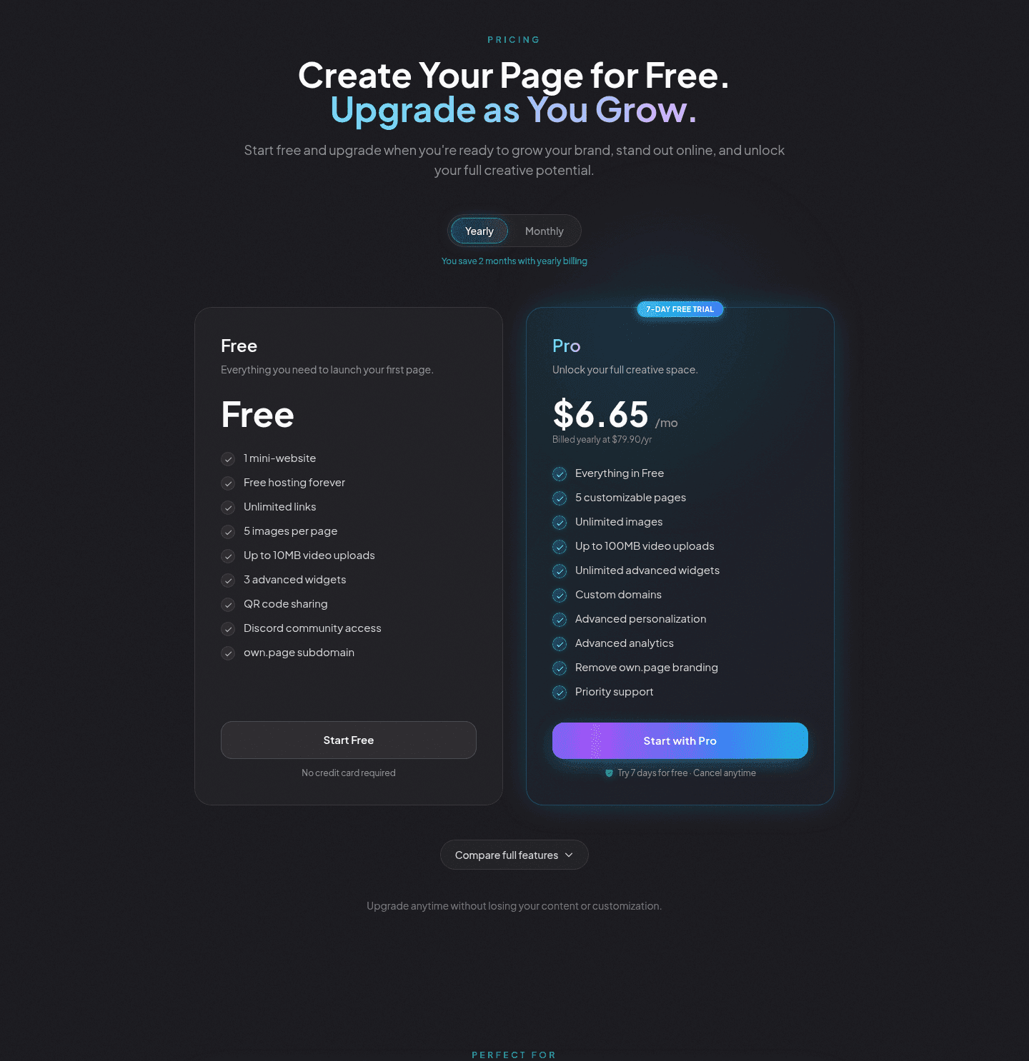 own.page Pricing